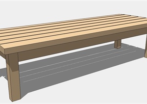 木质长方形坐凳设计SU(草图大师)模型