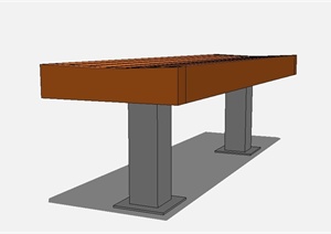 单边条形坐凳设计SU(草图大师)模型