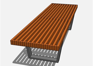 室外长条形坐凳设计SU(草图大师)模型