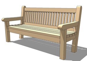 木质长条座椅设计SU(草图大师)模型