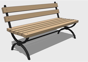 户外简易木质座椅设计SU(草图大师)模型