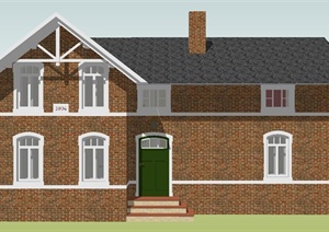 英式两层小别墅建筑设计SketchUp模型