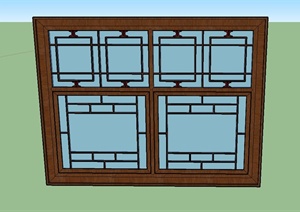 古典中式木质建筑节点门窗、屏风设计SU(草图大师)模型