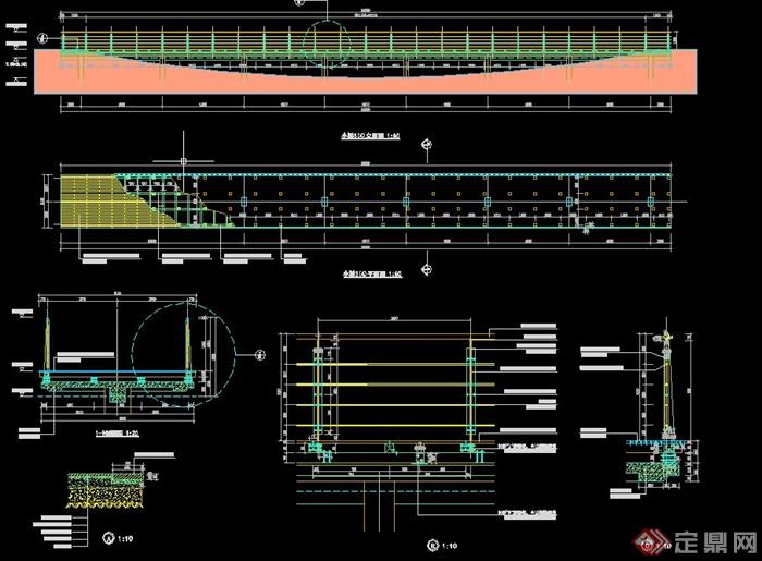 现代木质钢结构桥设计CAD详图(1)
