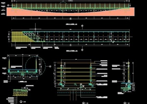 现代木质钢结构桥设计CAD详图