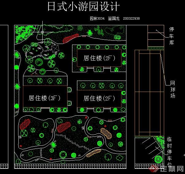 日式住宅区小游园设计CAD图(1)
