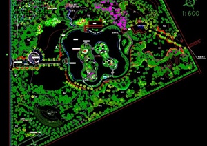 某环湖公园绿化规划设计CAD图