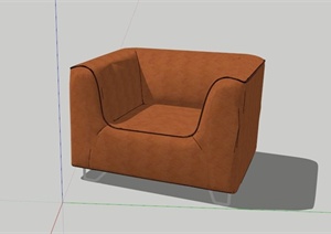 现代单人沙发椅SU(草图大师)模型