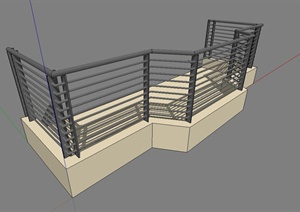 建构建筑铁艺栏杆阳台设计SU(草图大师)模型