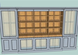现代大型室内酒柜设计SU(草图大师)模型
