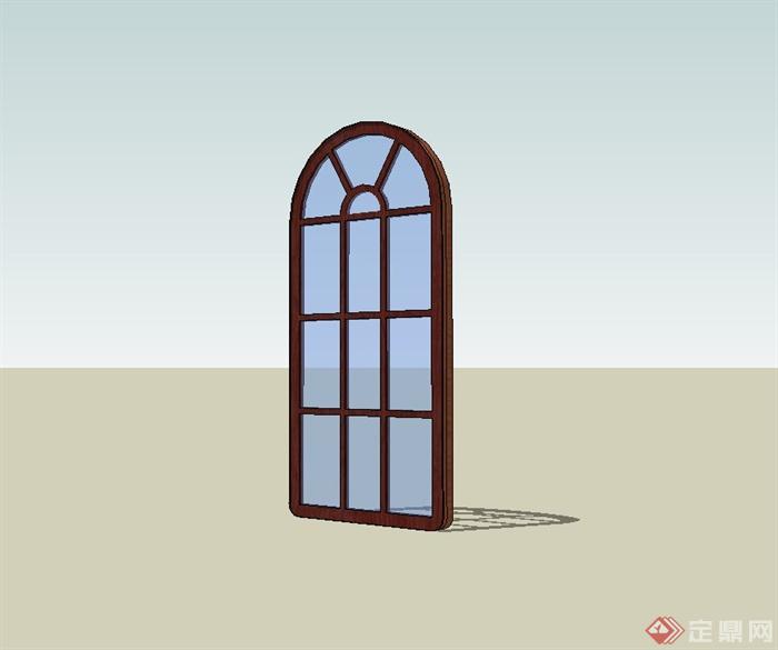 某欧式拱形窗子设计su模型(2)