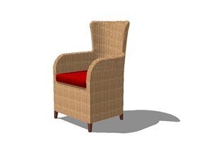 某现代室内精致编制靠椅设计SU(草图大师)模型