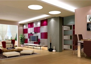 现代两居住宅室内设计CAD施工图附效果图及完工实景照片