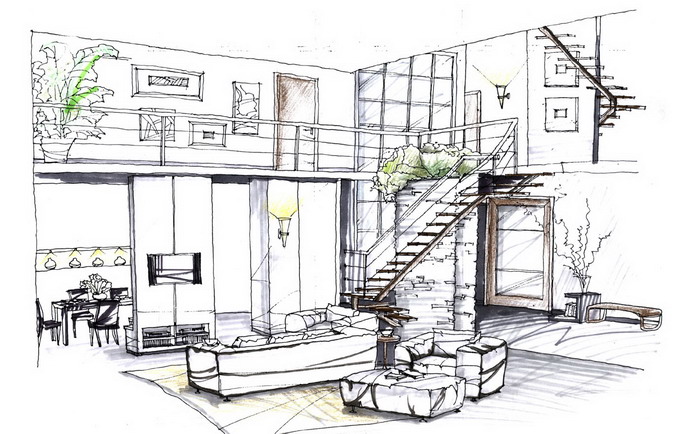 纳帕溪谷两层别墅住宅建筑设计cad施工图（含实景、手绘）