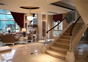 美式古典别墅室内设计施工图附实景照片