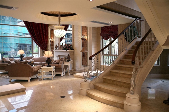 美式古典别墅室内设计施工图附实景照片1