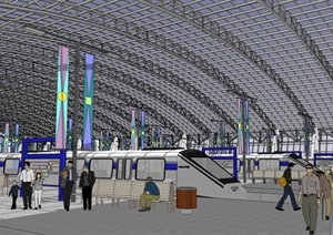 某高铁站设计SU(草图大师)模型