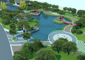 校园生态游园景观规划设计SU(草图大师)模型