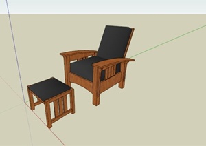 某单人沙发椅子SU(草图大师)模型