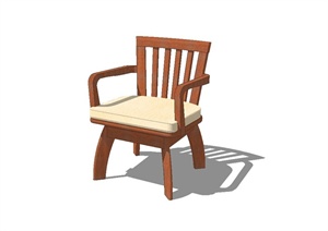 某现代扶手休闲椅设计SU(草图大师)模型