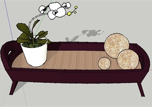 室内装饰摆件、盆景花卉设计SU(草图大师)模型