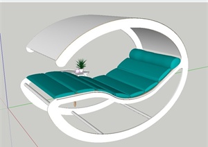 现代创意椭圆形躺椅设计SU(草图大师)模型