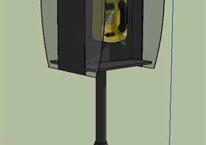 室外双面电话亭设计SU(草图大师)模型