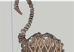 园林景观节点天鹅小品设计SU(草图大师)模型