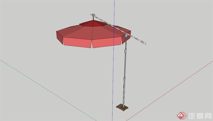 某现代红色遮阳伞SU模型(1)