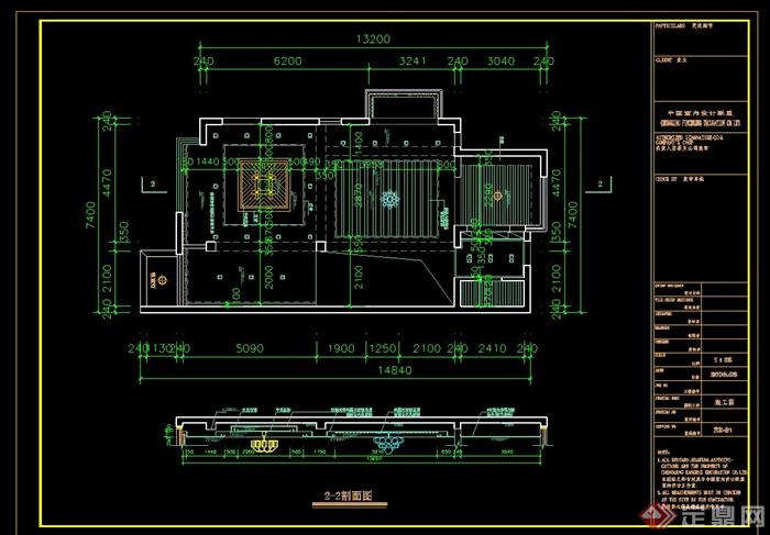 双层别墅中式风格装修设计cad施工图(含效果图)(4)