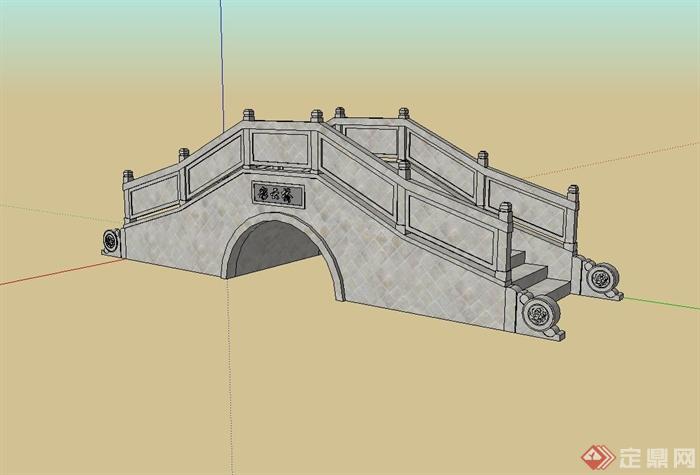 现代拱桥、桥梁设计su模型(1)