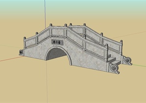 现代拱桥、桥梁设计SU(草图大师)模型