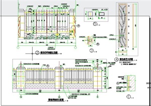 高档铁艺小区围栏设计CAD施工图