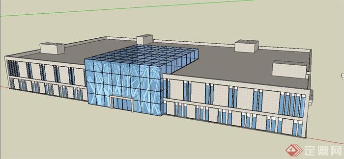 现代某两层家居体验馆建筑设计SU模型(2)