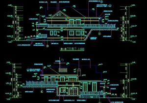 欧式二层别墅建筑设计CAD施工图结构图