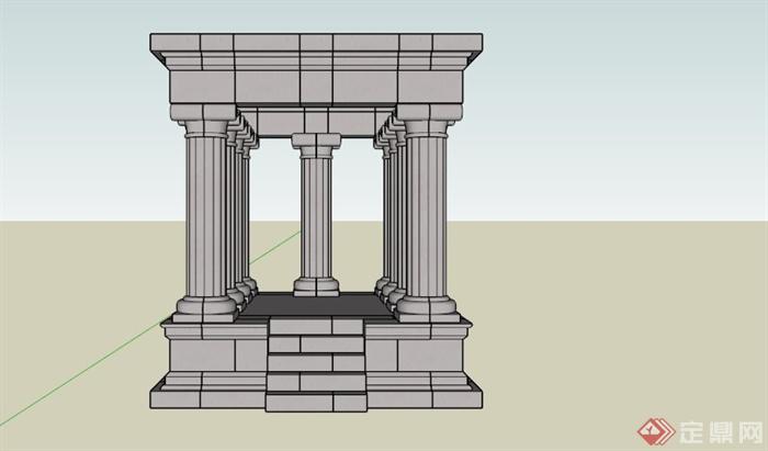 某欧式罗马柱廊架SU模型(3)