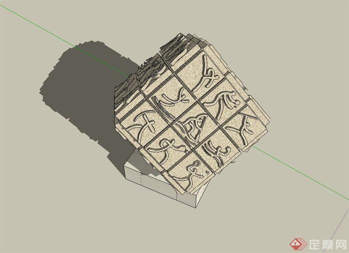 运动立方体小品设计su模型(3)