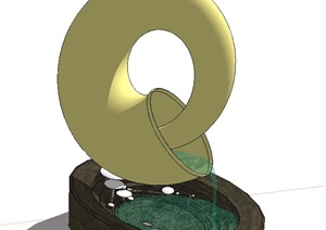 抽象雕塑 水景池设计SU(草图大师)模型
