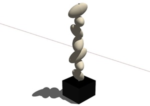 某现代串状抽象雕塑SU(草图大师)模型