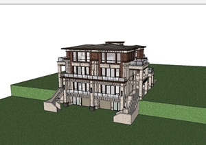 7种不同的别墅建筑设计SU(草图大师)模型