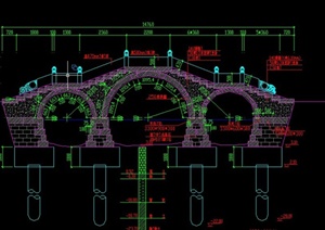 多款园桥设计CAD施工图