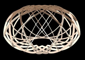 某木编织镂空抽象雕塑SU(草图大师)模型