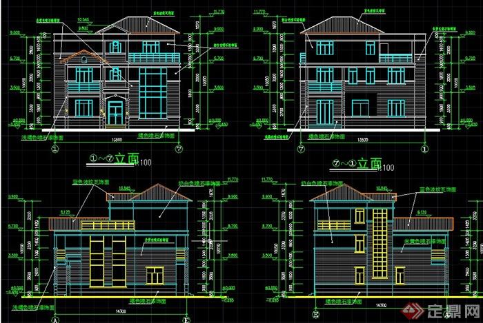 农村三层别墅自建房效果图＋CAD施工图(3)