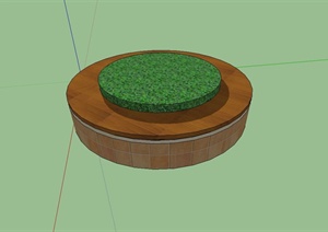 现代风格圆形树池、树池坐凳设计SU(草图大师)模型