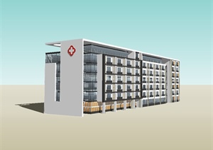 现代住院楼建筑设计SU(草图大师)模型