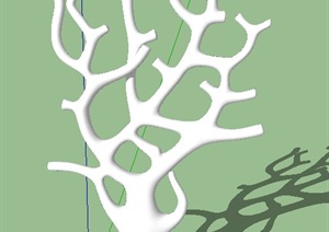 树枝形抽象雕塑 小品设计SU(草图大师)模型
