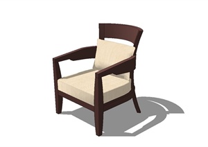 休闲靠椅设计SU(草图大师)模型