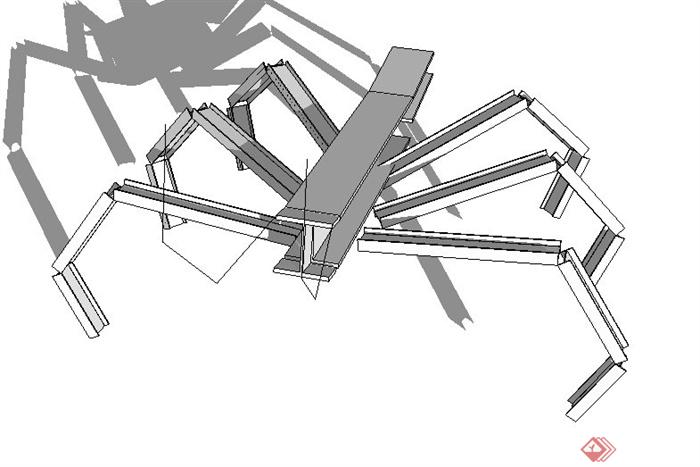 钢架结构蟋蟀小品设计SU模型(2)