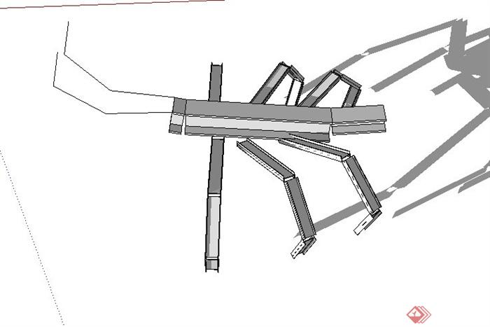 钢架结构蟋蟀小品设计SU模型(3)