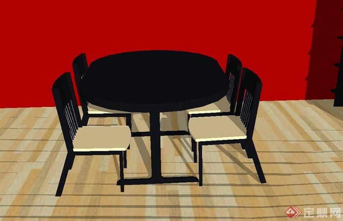 现代某住宅空间餐客厅装修设计SU模型(3)